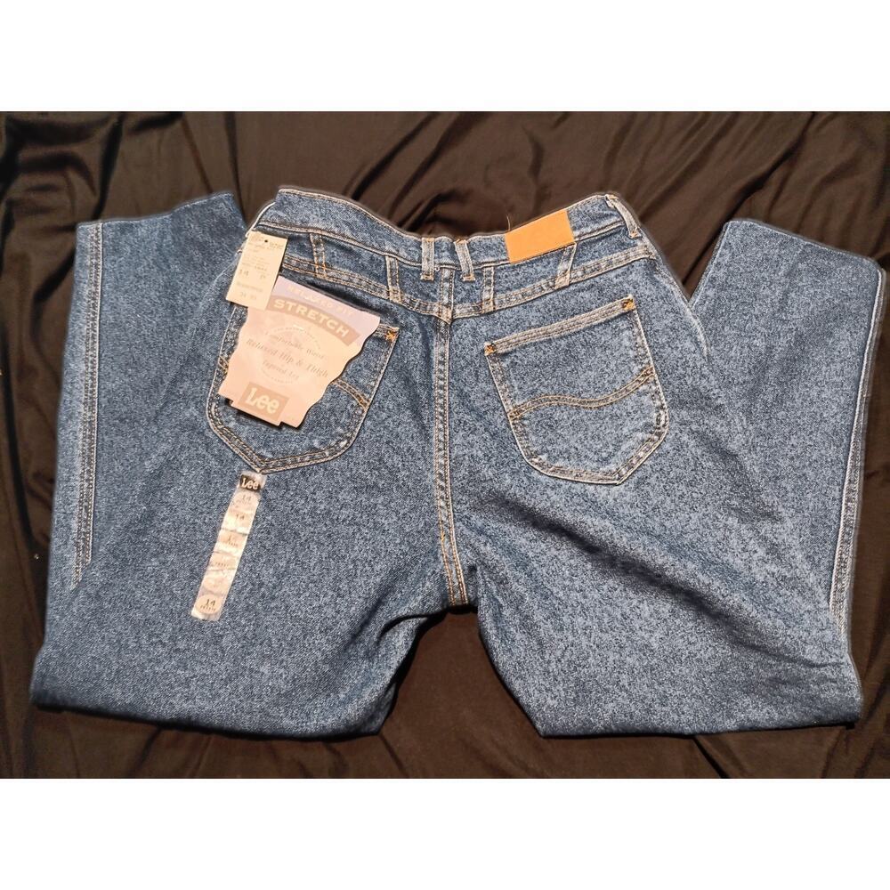 VTG NWT Lee Jeans Women’s 14 Petite USA Made Unfinished Hem Deadstock Denim